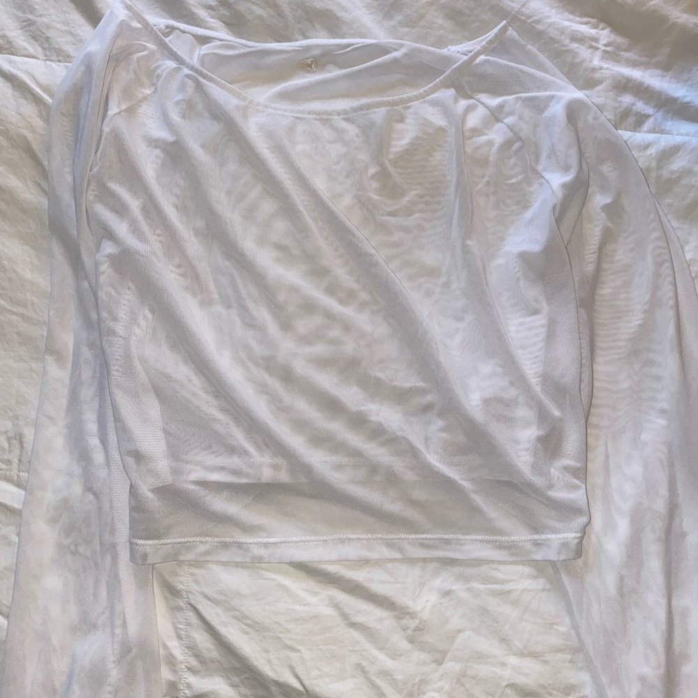 BuffBunny White Sheer Crop Top